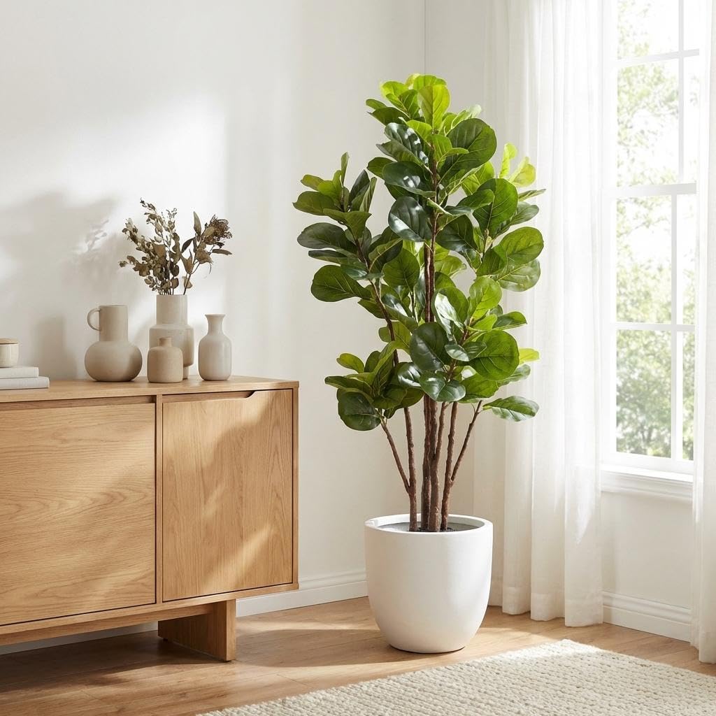 Ficus Lyrata Tree - Yapay Fiddle Leaf Fig Ağacı, 1.5