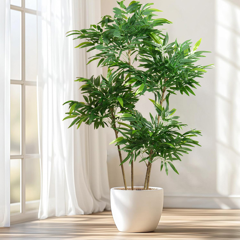 Ficus Lyrata Tree - 80-180cm Büyük Yapay Bambu Yapraklı Ağaç