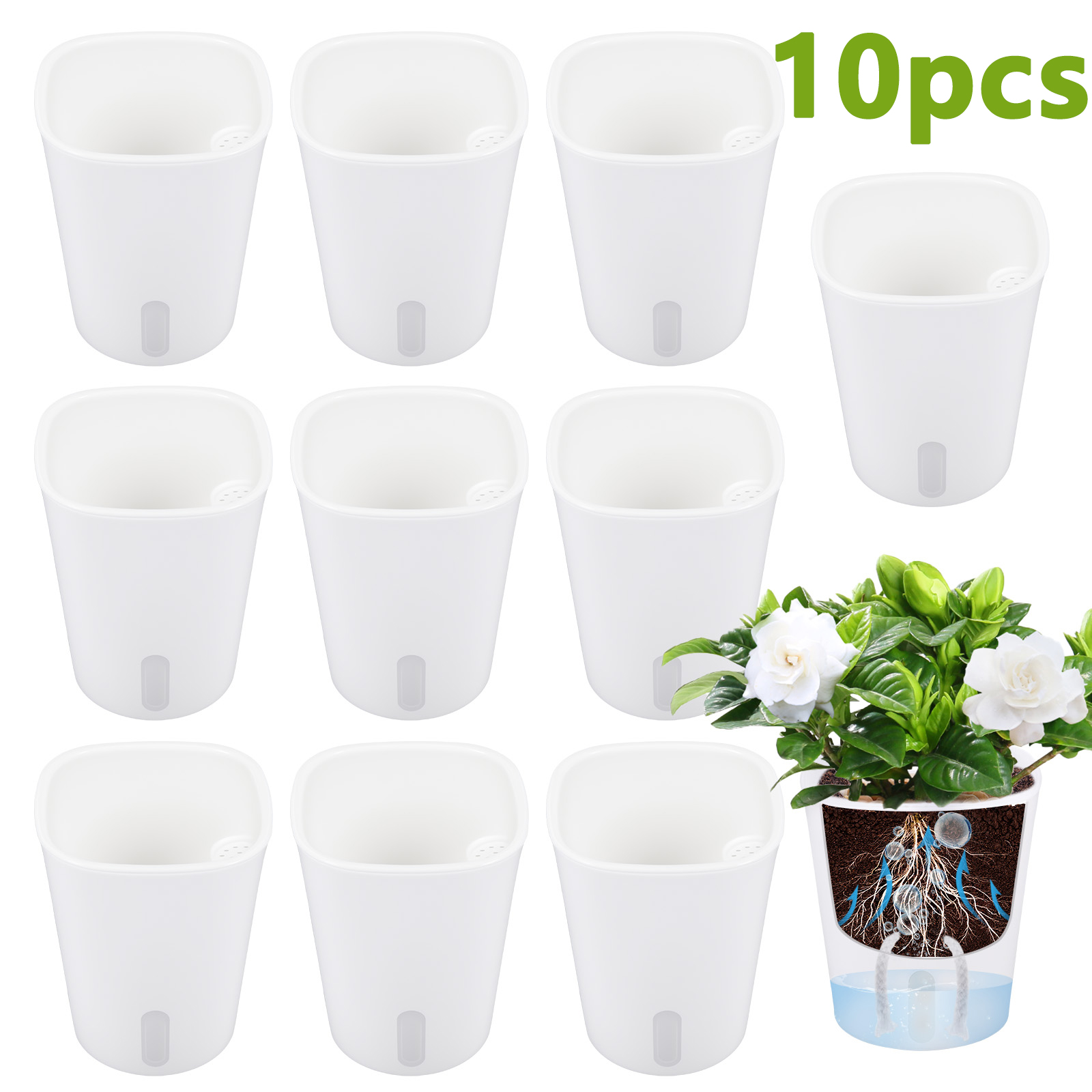 Aloe Vera Pot - 10 adet kendinden sulama plastik saksı