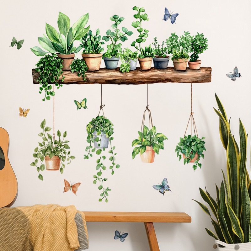 Echeveria Succulent - 3D Saksı Yeşil Bitki Raf Duvar