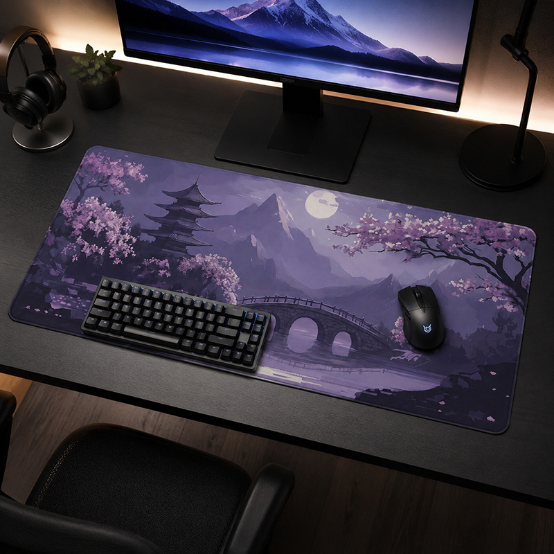 Tradescantia Purple - Mouse Pad Gamer Mor Ay Işığı